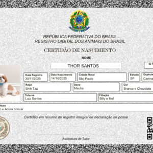 🎓 Certidão de Nascimento Pet Digital – ( Download PDF )