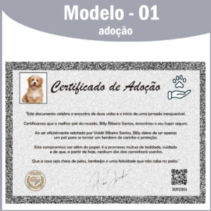 🐾 Certificado de Adoção – O Primeiro Passo de um Final Feliz ( Download PDF Gratuito )